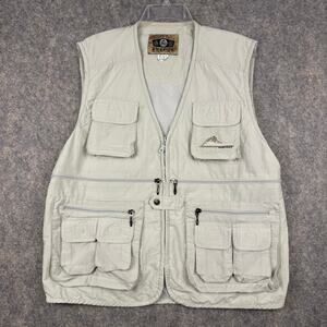 America Youth Fishing Hunting Multi Pocket Zip Vest Off White Khaki Size 2XL 169